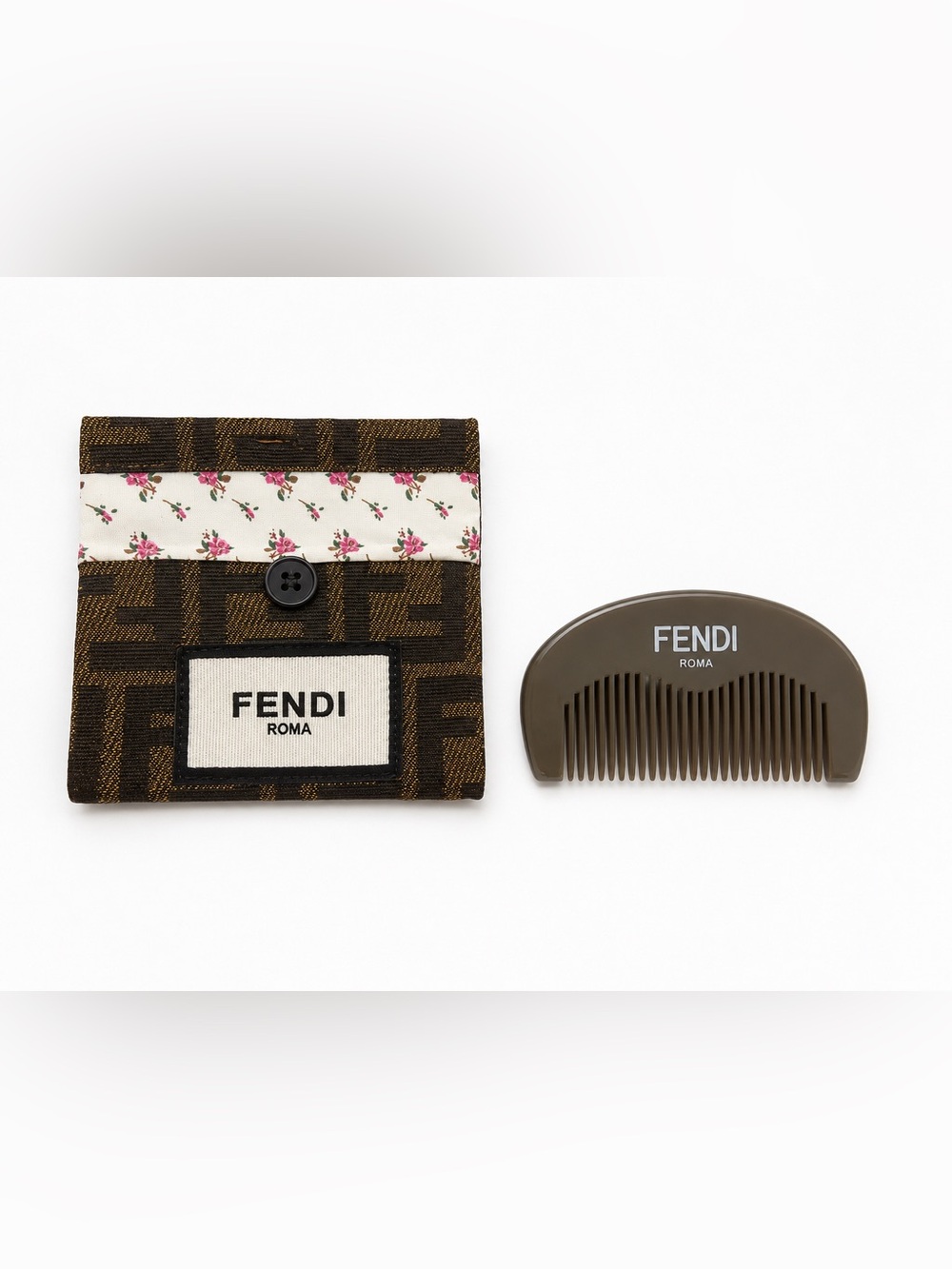 Luxury Brown Pocket Comb with Branded Pouch